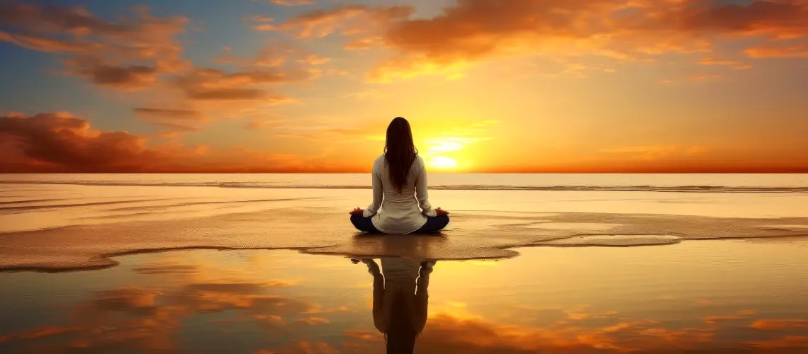 A person meditating in nature, symbolising holistic care in Australia